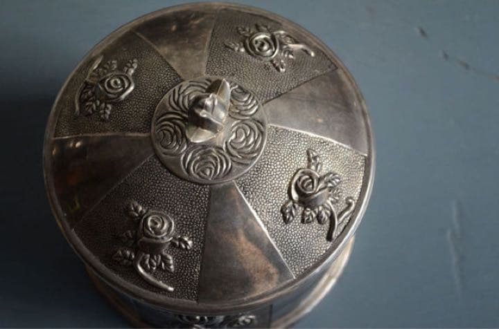 ビンテージ☆ジュエリーケース 宝石BOX小物入れシルバー