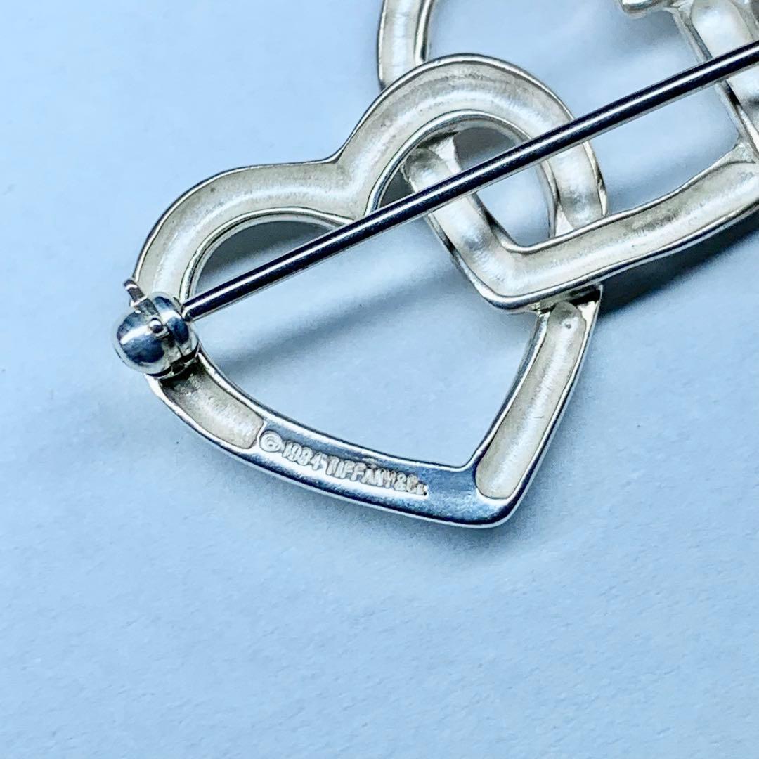 美品 ティファニー トリプルハート ブローチ ピンバッジ シルバー 925