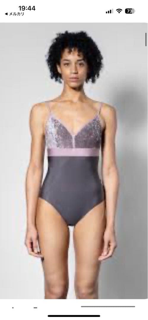 YUMIKO ユミコ　ベロア　レオタード　ピンク　チャコール