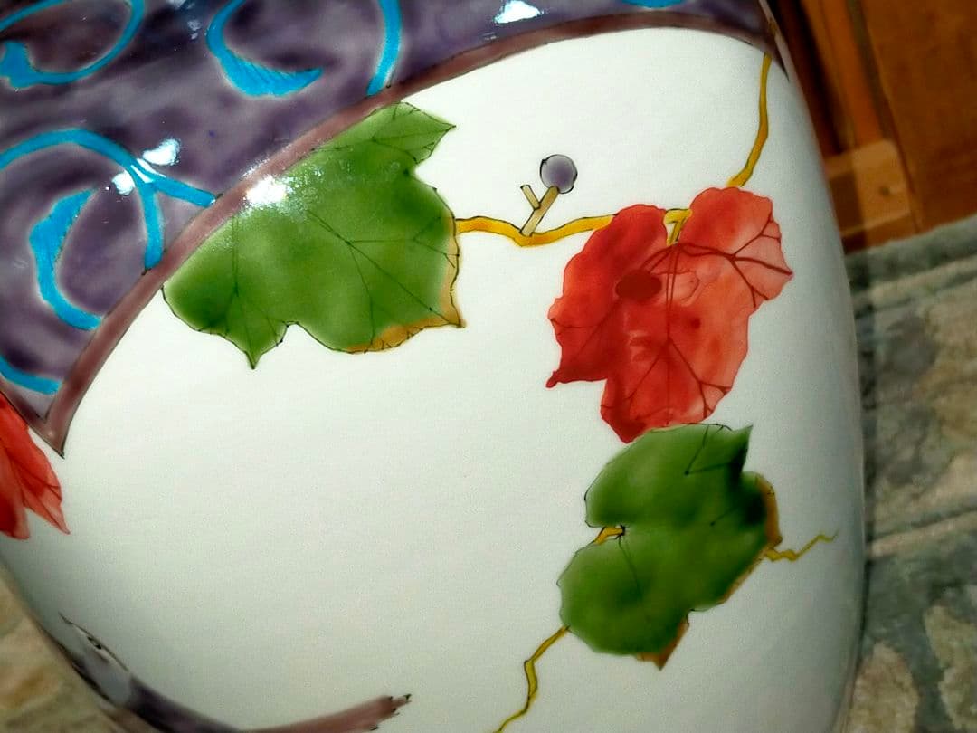 ♥九谷焼♥　花鳥文　♥　花瓶　♥　作家物　【聴】　共箱付き　花器　花入れ