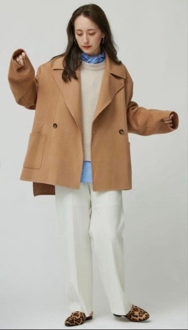 美品 ⭐︎BABYLONE ウールリバーミドルコート ジャケット　ベージュ