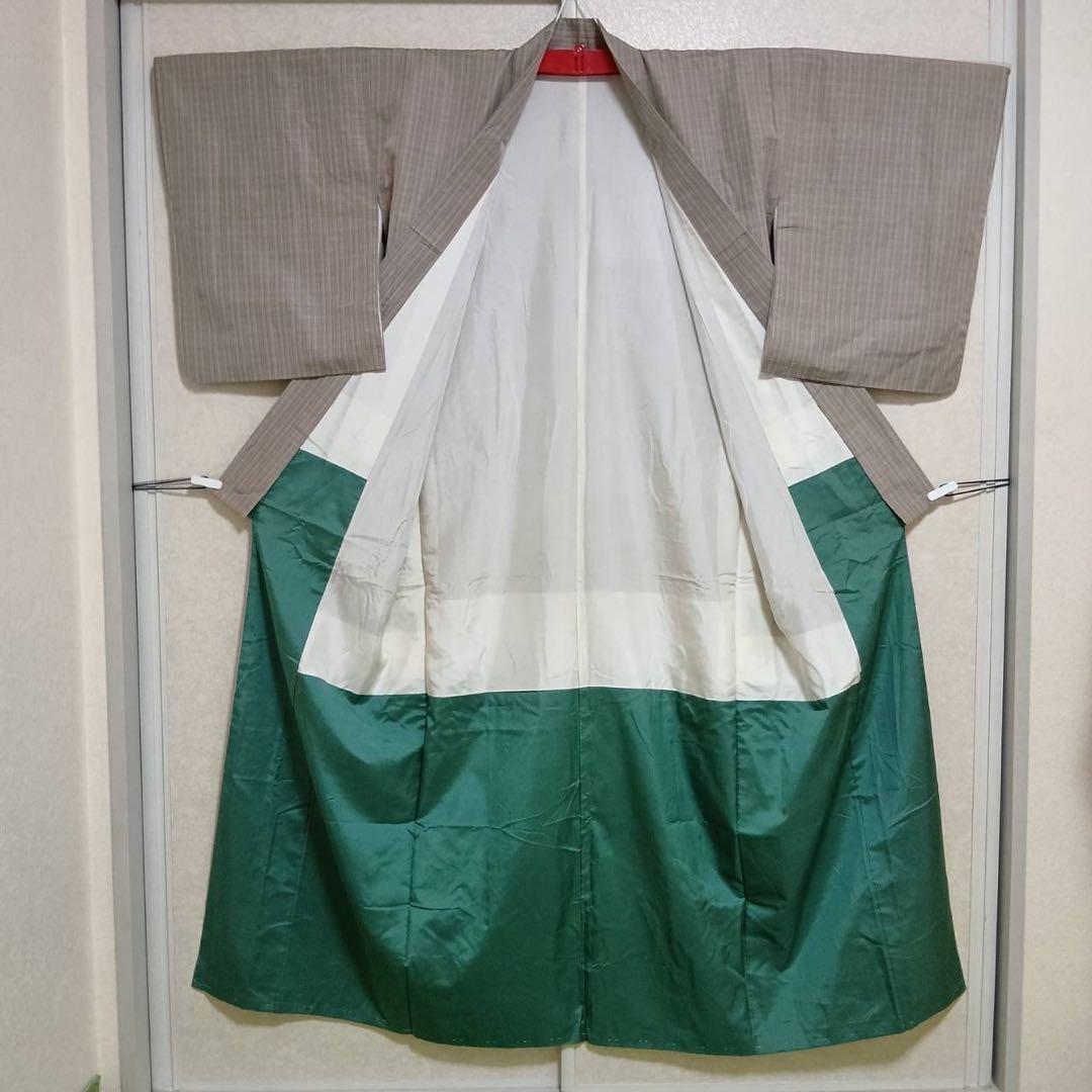 な*込様 タ8880 正絹　紬　十日町紬系　小紋　フルセット　しつけ　袷　未着用