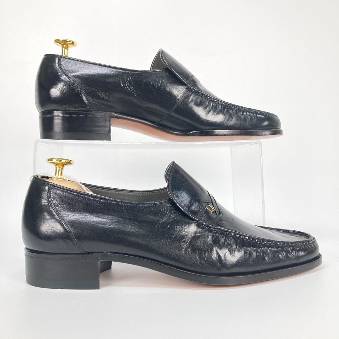 未使用・箱付　クリスチャンディオール　ロゴレザーローファー　本革　黒　38