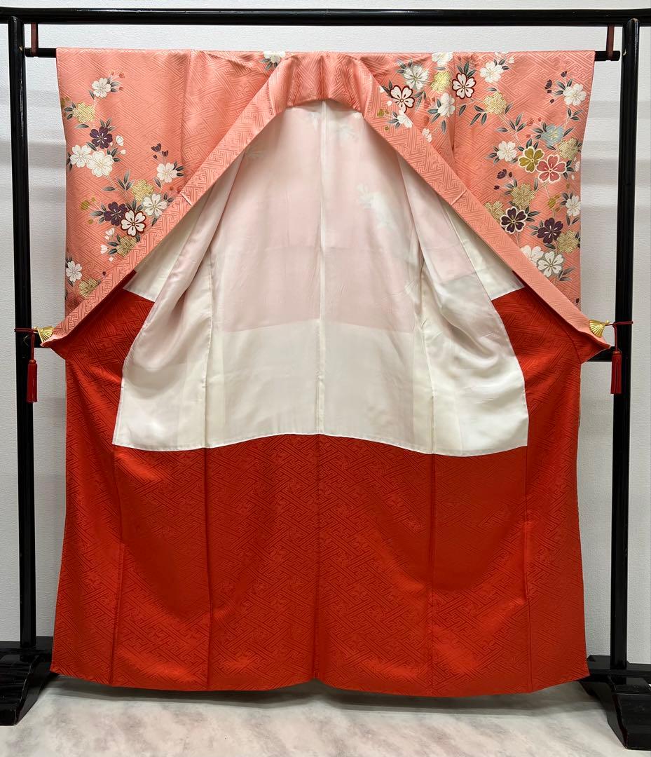小柄な方に　振り袖　フルセット　別誂長襦袢付　ピンク　成人式　金彩　刺繍　707