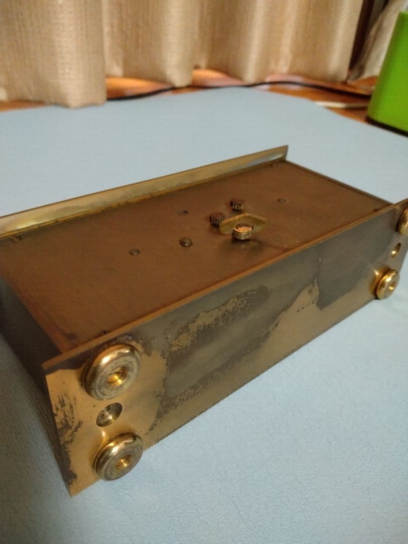 ビンテージ　SWIZA 8 スヴィザ スイス製置時計 レッド ゴールド真鍮製