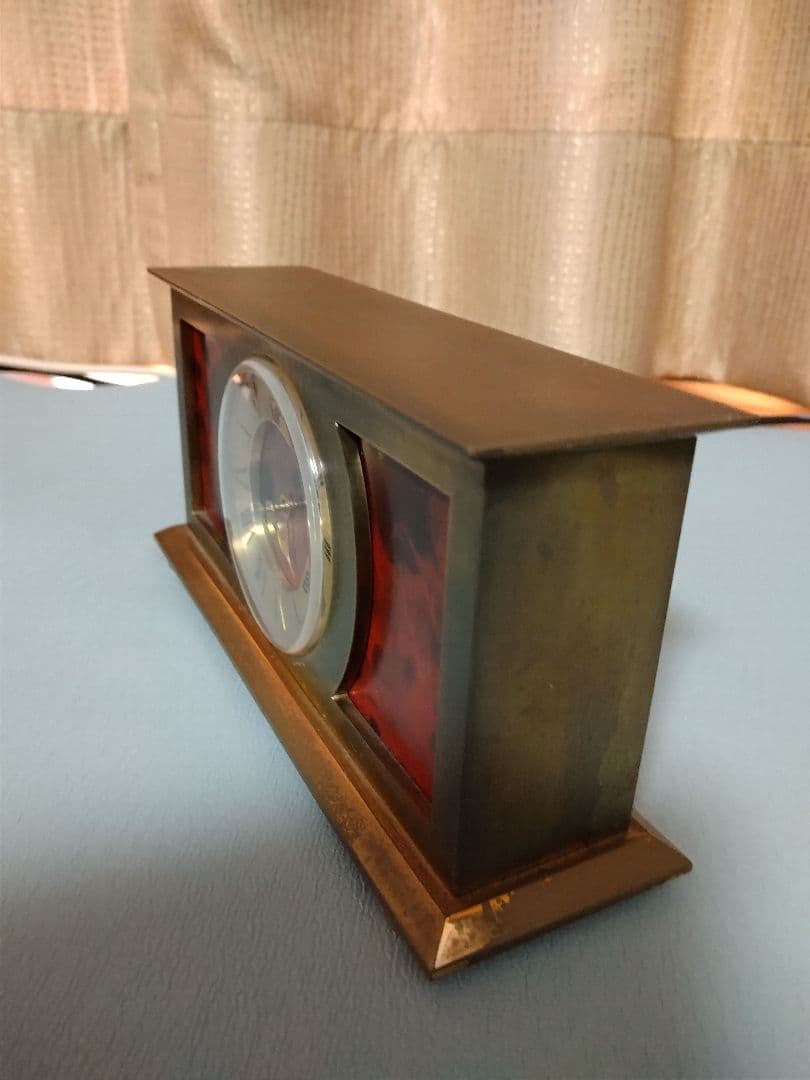 ビンテージ　SWIZA 8 スヴィザ スイス製置時計 レッド ゴールド真鍮製