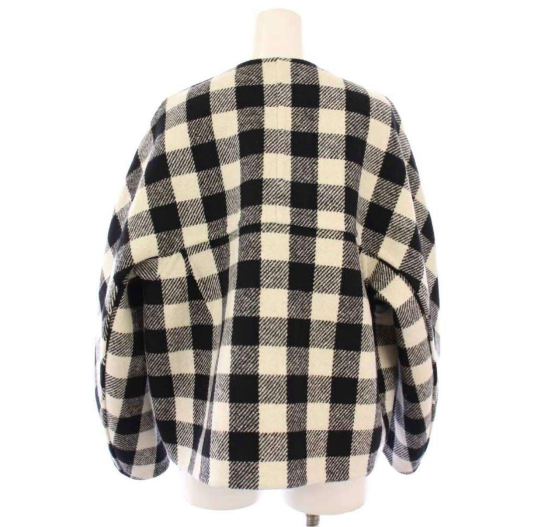 l*y様 【美品】Drawer ブロックチェック リバーシブル ノーカラー ジャ