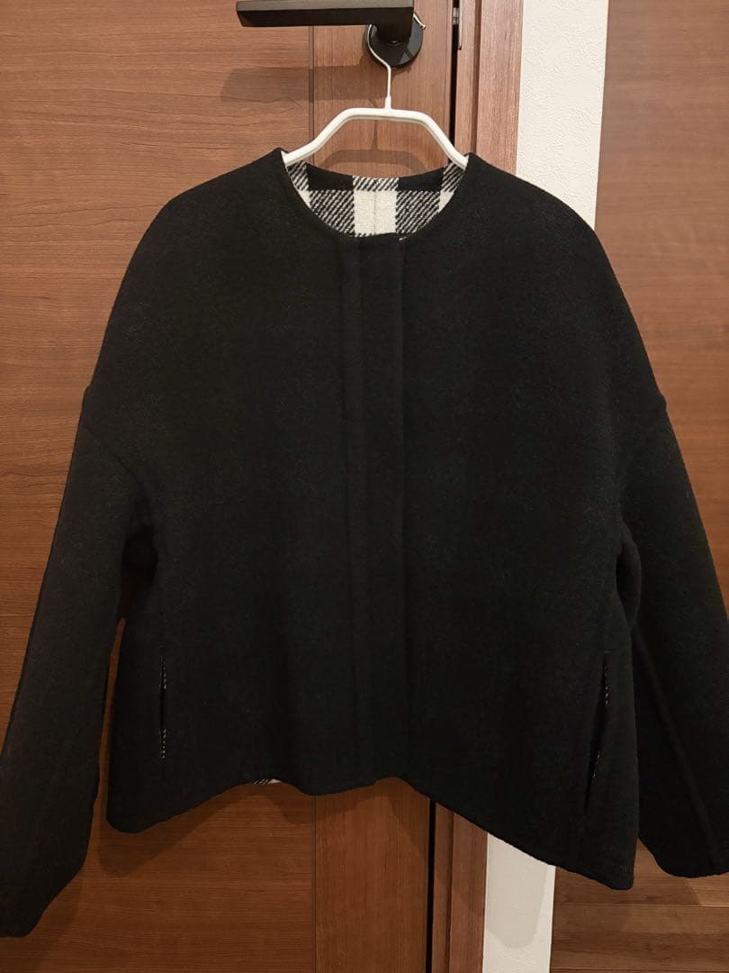 l*y様 【美品】Drawer ブロックチェック リバーシブル ノーカラー ジャ