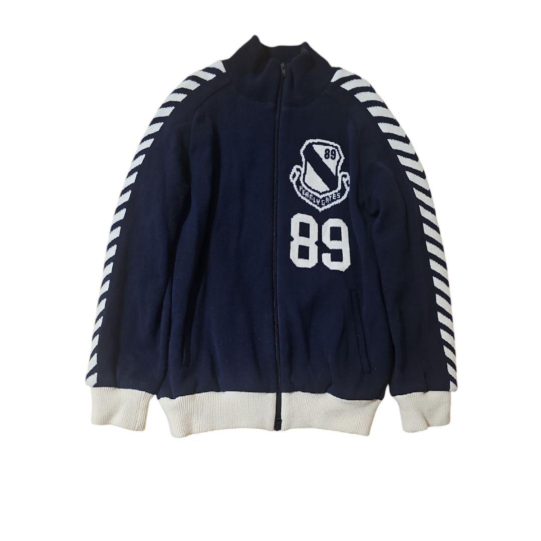 PEARY GATES ウール ジップアップ ニット ブルゾン ネイビー 濃紺色