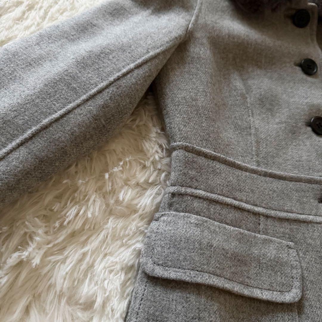 美品✨バーバリー　BURBERRY LONDON カシミヤ混ラビットファーコート