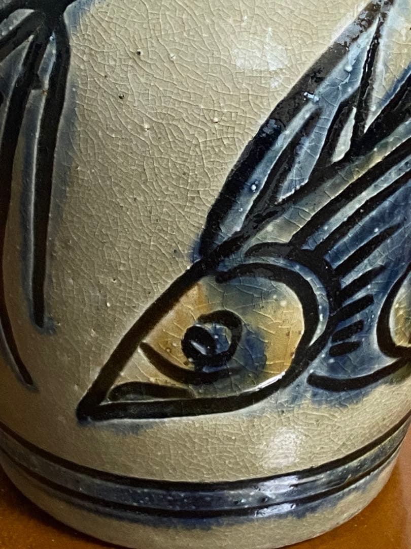 沖縄　金城次郎　壺屋焼　人間国宝　海老魚文徳利　酒器