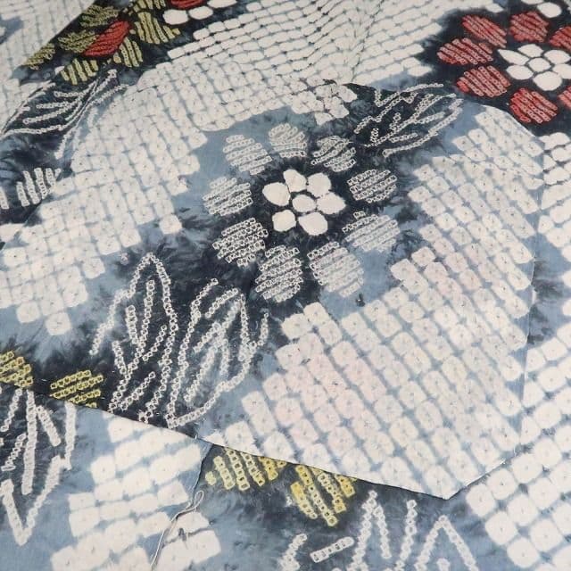 m1903＊有松鳴海絞り 夏着物 綿 手縫い仕立て 居敷当て付き 高級浴衣