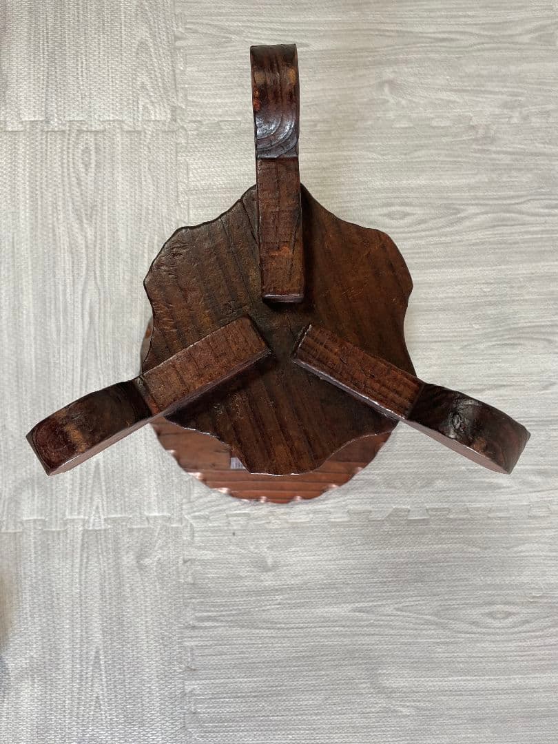 スペイン製　民芸品　サイドテーブル　花台　輸入家具