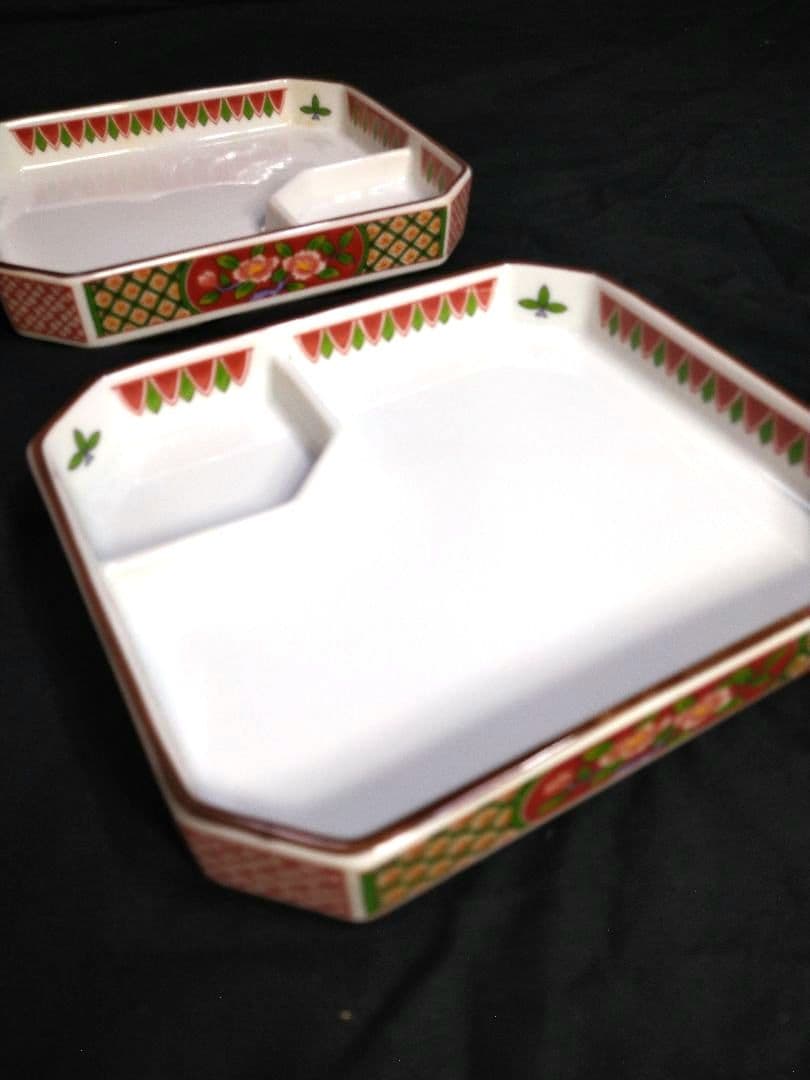 ♥希少５０年前のヴンテージ品⬛前畑陶器・美濃焼 ・庫山窯【高級金彩 】赤絵 4皿