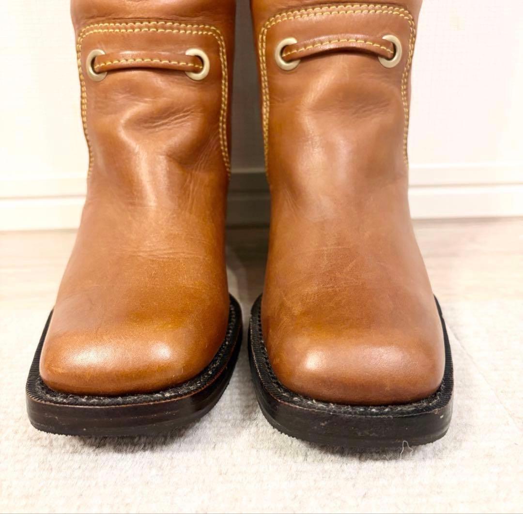 LOUIS VUITTON ルイヴィトン ロングブーツ キャメル レザー 36