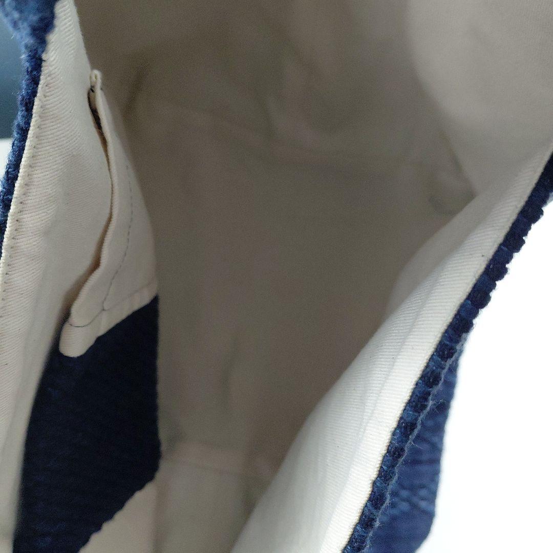 武州正藍染　手提げバッグ　小　二重刺子　濃紺