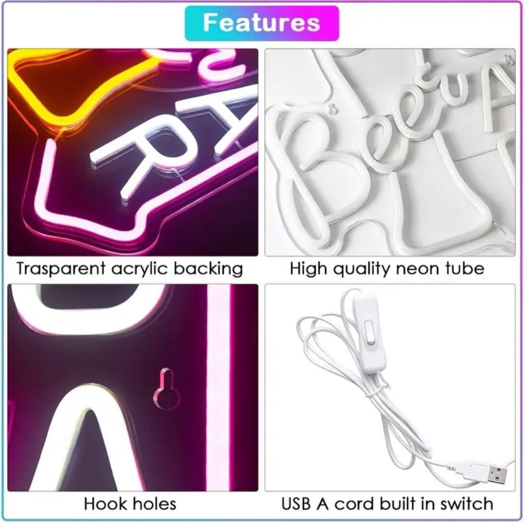 ビール BAR 看板 Beer Bar 居酒屋 酒 ネオン サイン LED