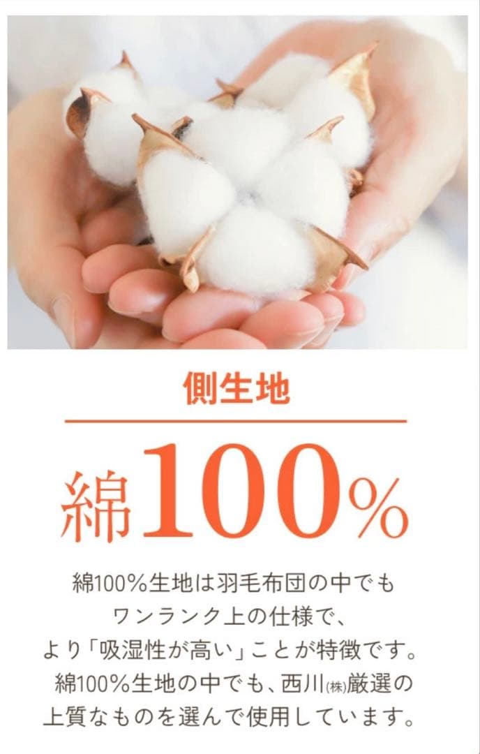 新品未使用 西川 羽毛布団 掛け布団 クイーンサイズ 無地ベージュ DP400