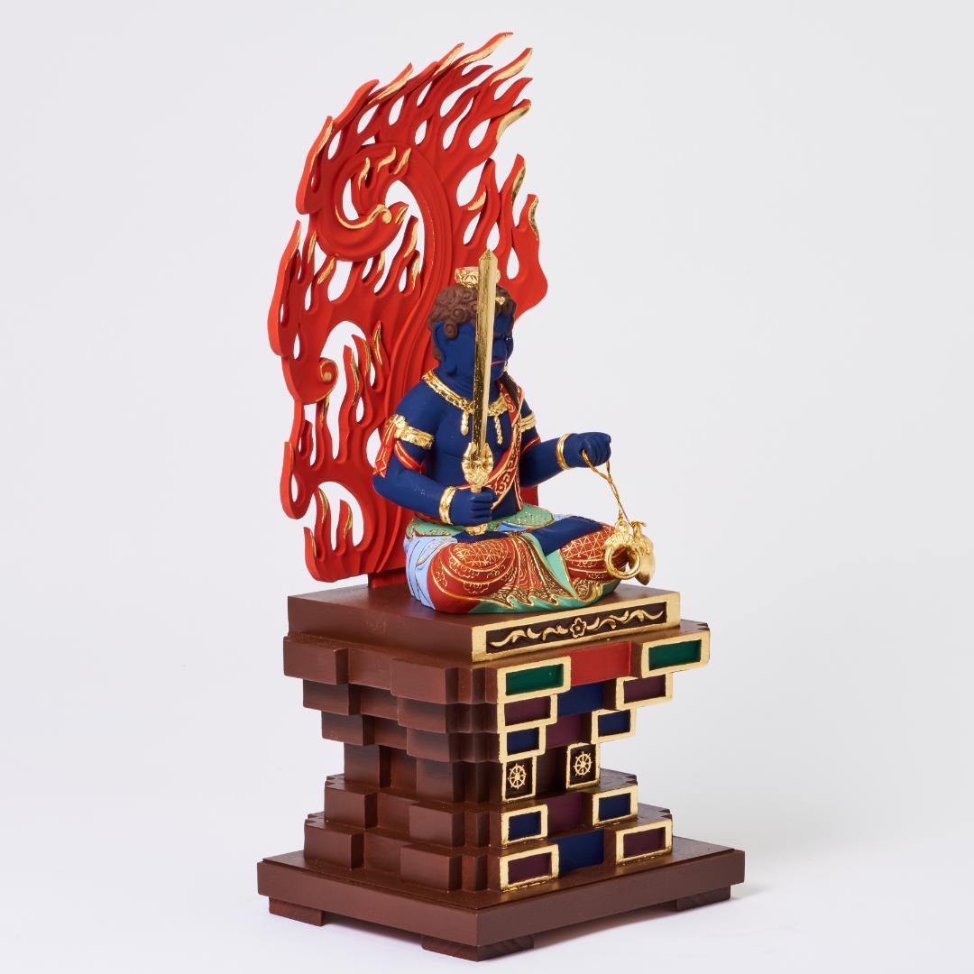 楠　座青不動明王　40ｃｍ　濃彩切金 #071