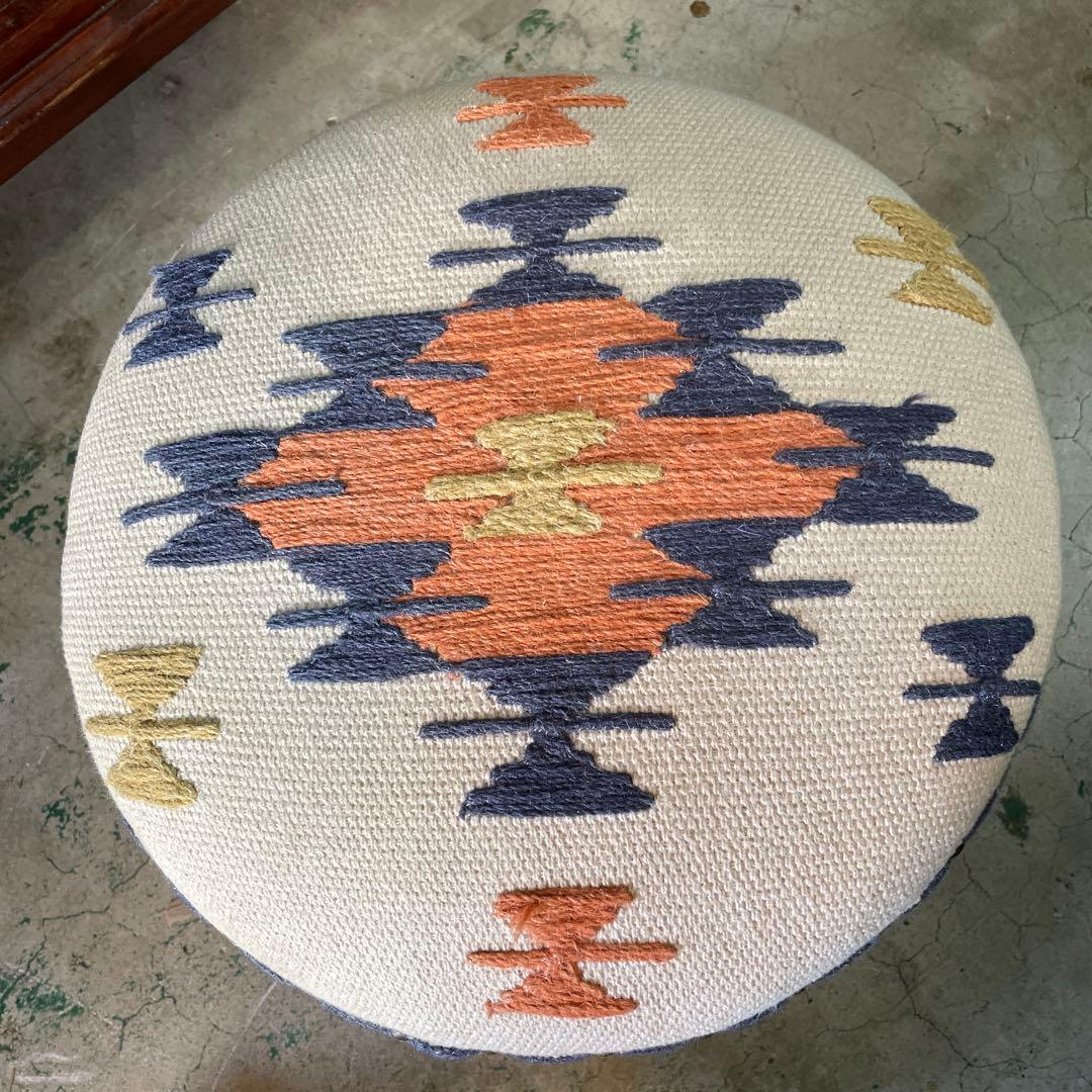 アンティーク・北欧風・木製脚付きスツール N e works