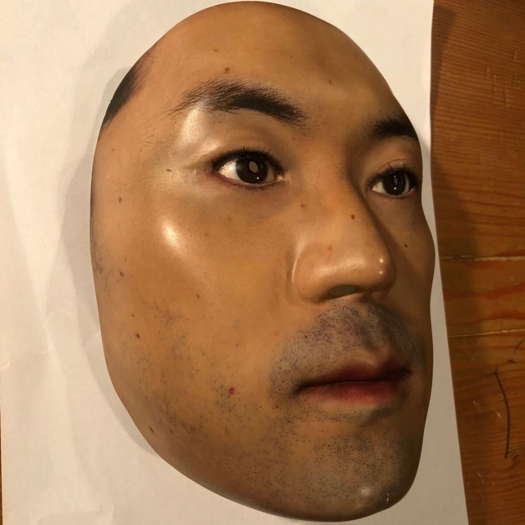 あの顔　人面　お面　仮面屋おもて 超リアルな人面マスク　おもしろ コスプレ