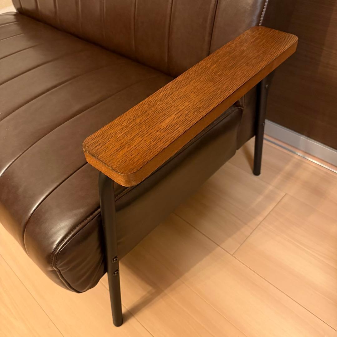 傷・汚れに強い2人掛けソファ ダークブラウン