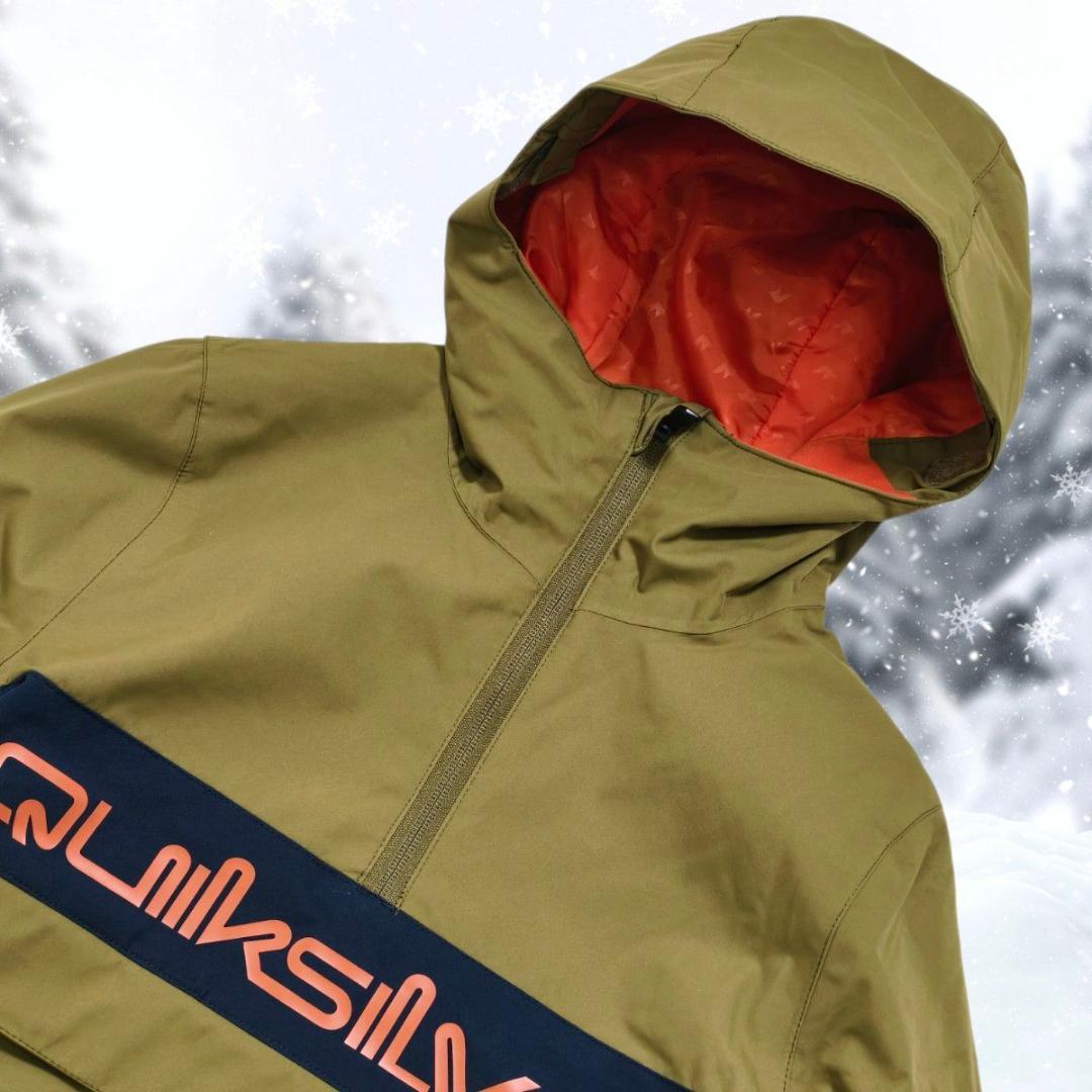 未使用級 QUIKSILVER スノボウェア 上下セット カーキ 130