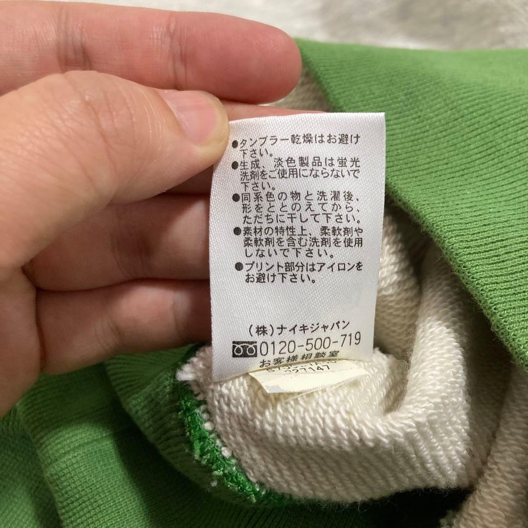 00s NIKE ゴツナイキロゴ刺繍ラグランスウェット 表記L 銀タグ　カマボコ