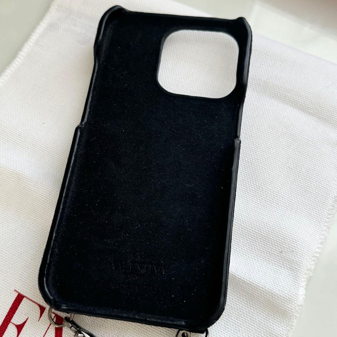 VALENTINO ビジュー ブラック iPhoneケース