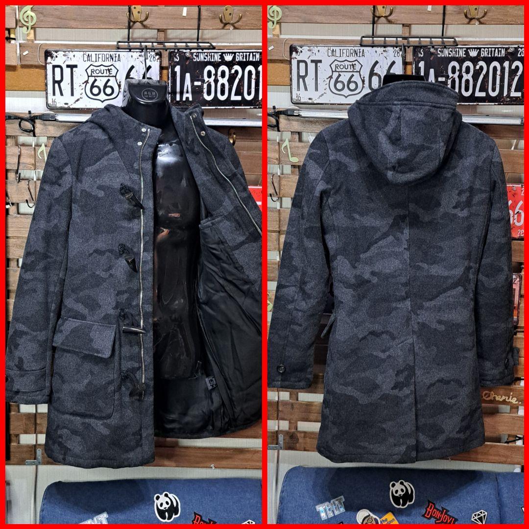 定価11万　AKM メルトンウール　カモフラ　迷彩　ダッフルコート　XL