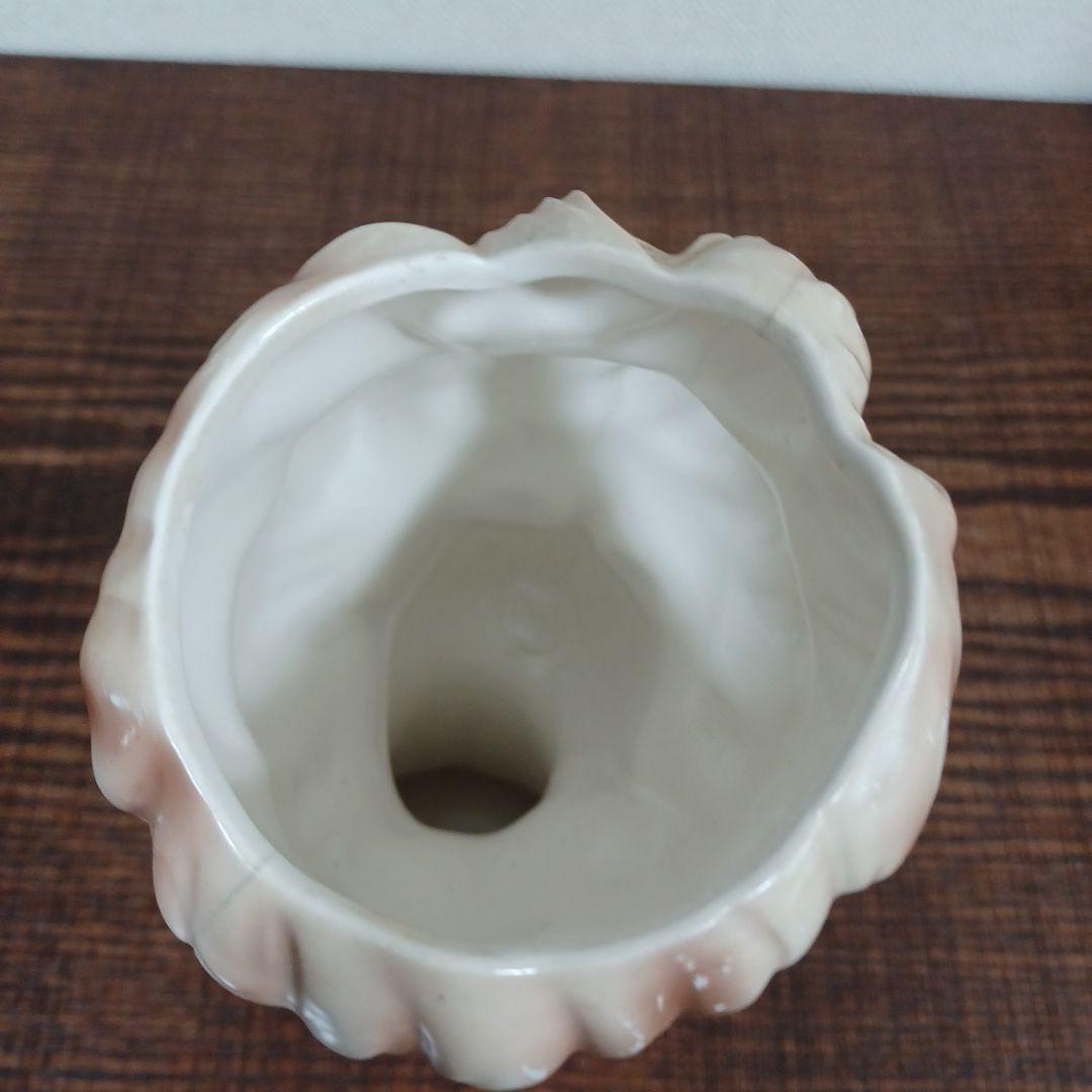 ビンテージ レディヘッドベース 陶器製の置物花瓶　薄紫とオレンジ　2点セット