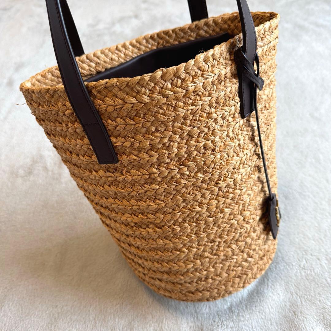 Saint Laurent サンローラン パニエ ラフィア かごバッグ トート