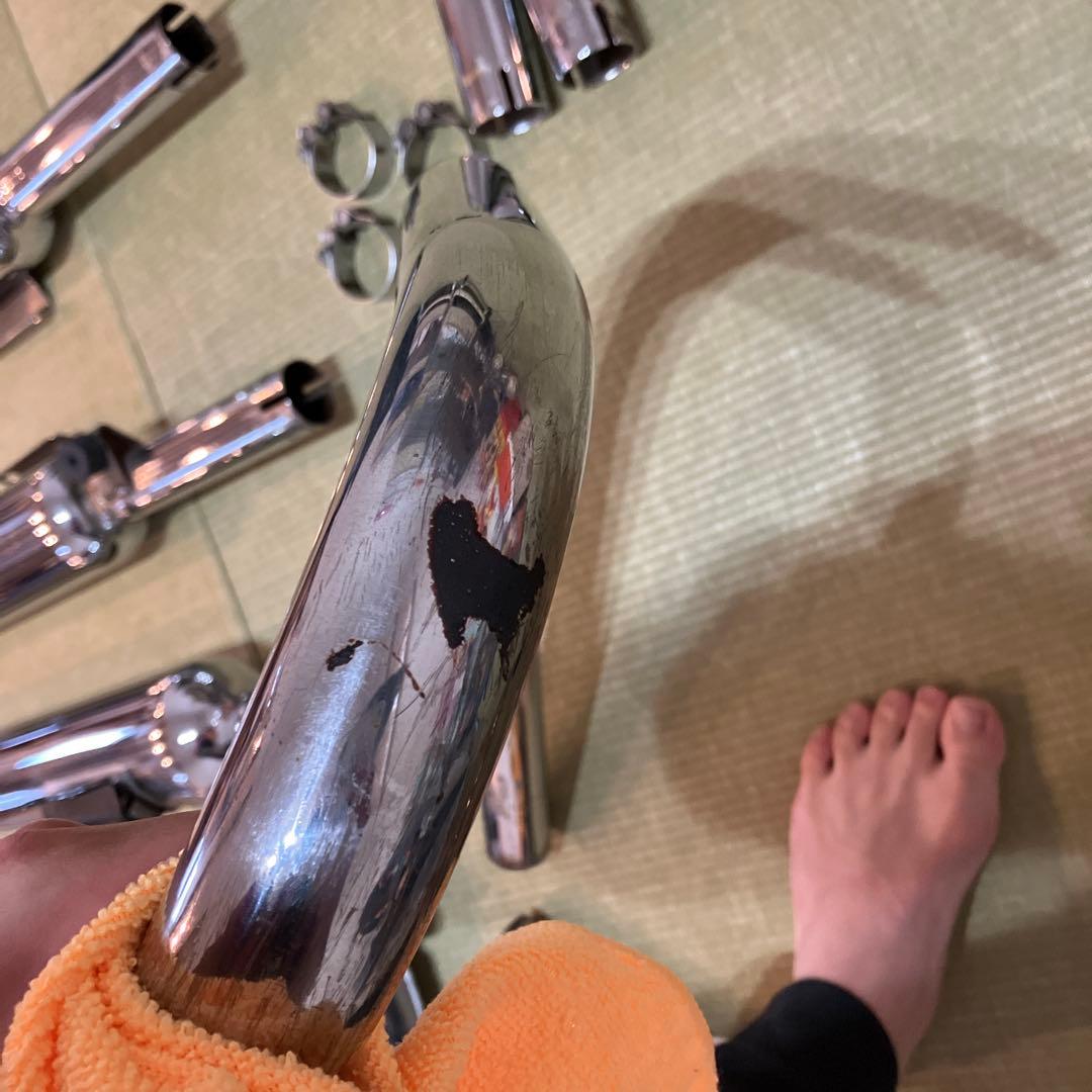 w650 マフラー　純正フルエキとposhのw1マフラー