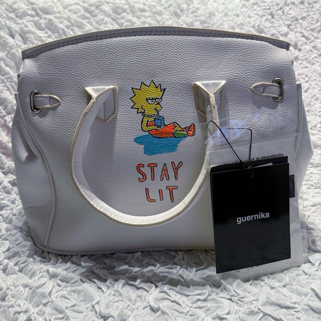 【タグ付き未使用品】 ゲルニカ ペイントハンドバッグ ホワイト シンプソンズ