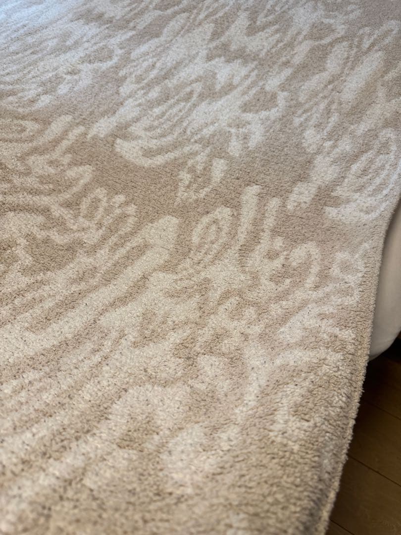 kashwére カシウエア ダマスク柄 クリーム色 ブランケット