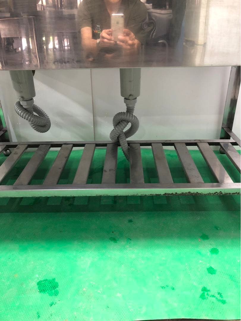 ☆地域限定送料無料☆工場整備品☆ニ槽シンク　水切付　幅1200 ステンレス