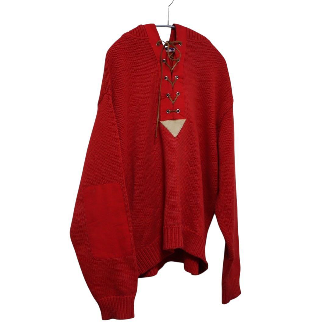 N-428 グッドイナフ　当時物　ニットパーカー　レッド　Lサイズ　希少