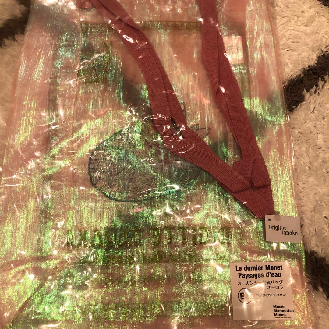 【新品未開封】モネ展 ブリジットタナカ オーガンジー刺繍バッグ　トートバッグ