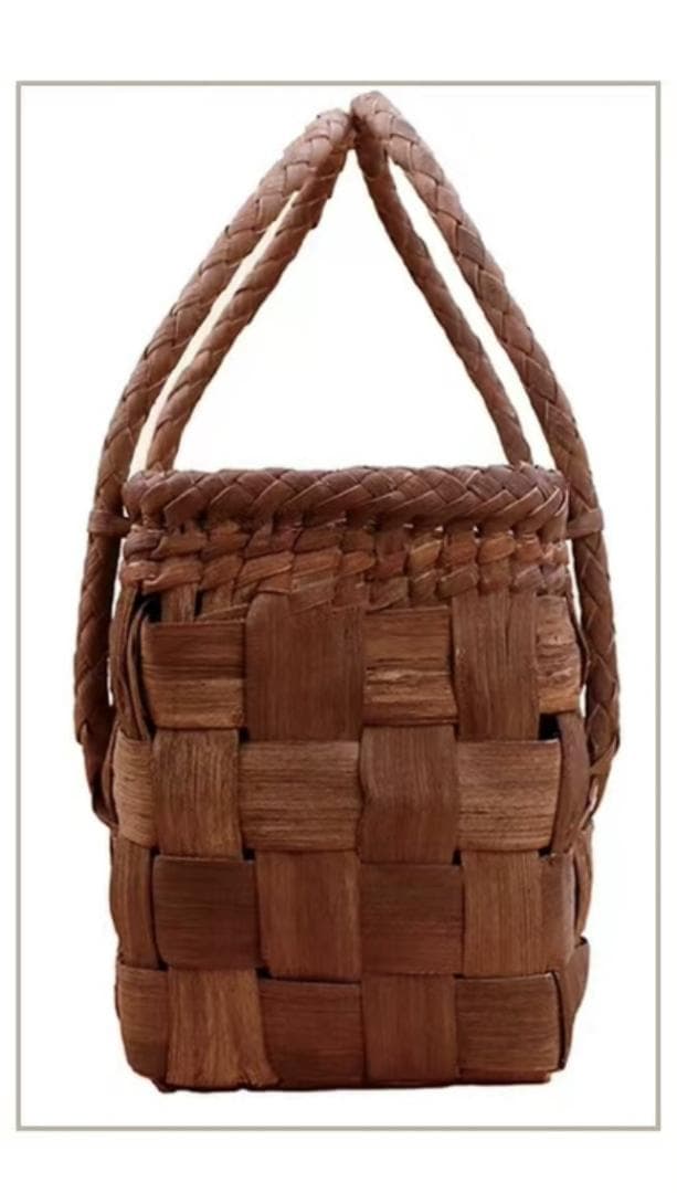 山葡萄 山葡萄籠バッグ 網代編み 手作り 籠 手提げ 内布付き