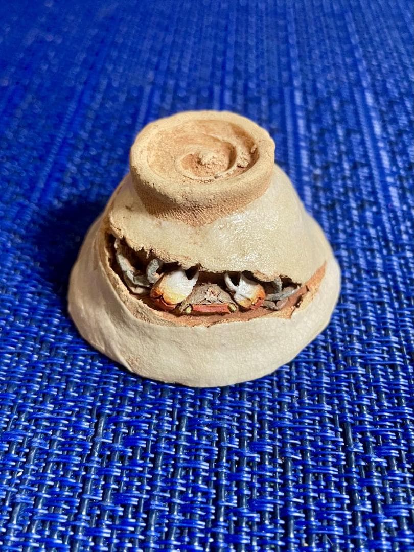 値下げ！【超年代お銚子、ぐい呑みセット】水月焼 初代作 蟹天神5点セット共箱付