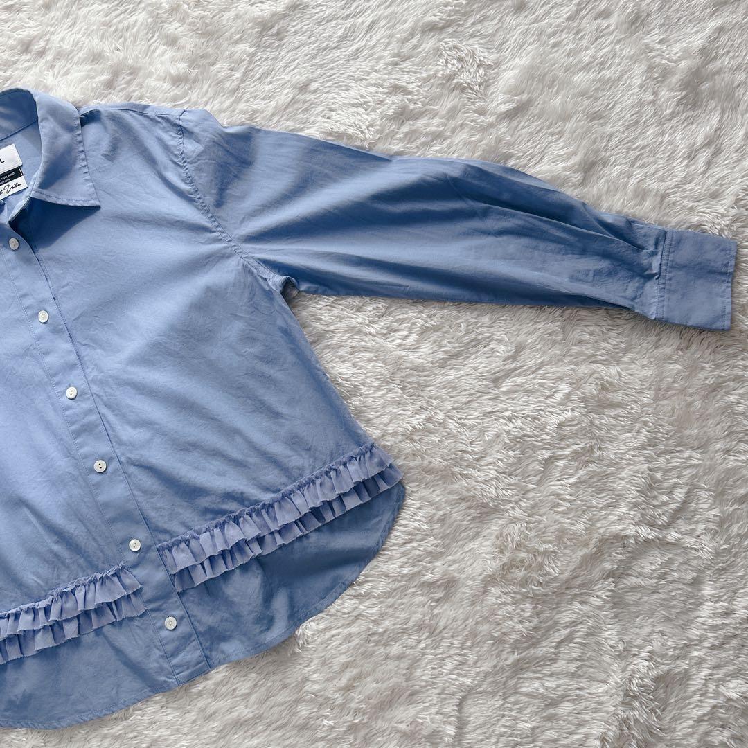 MUVEIL ミュベール バックフリルブラウス サックスブルー 38 M