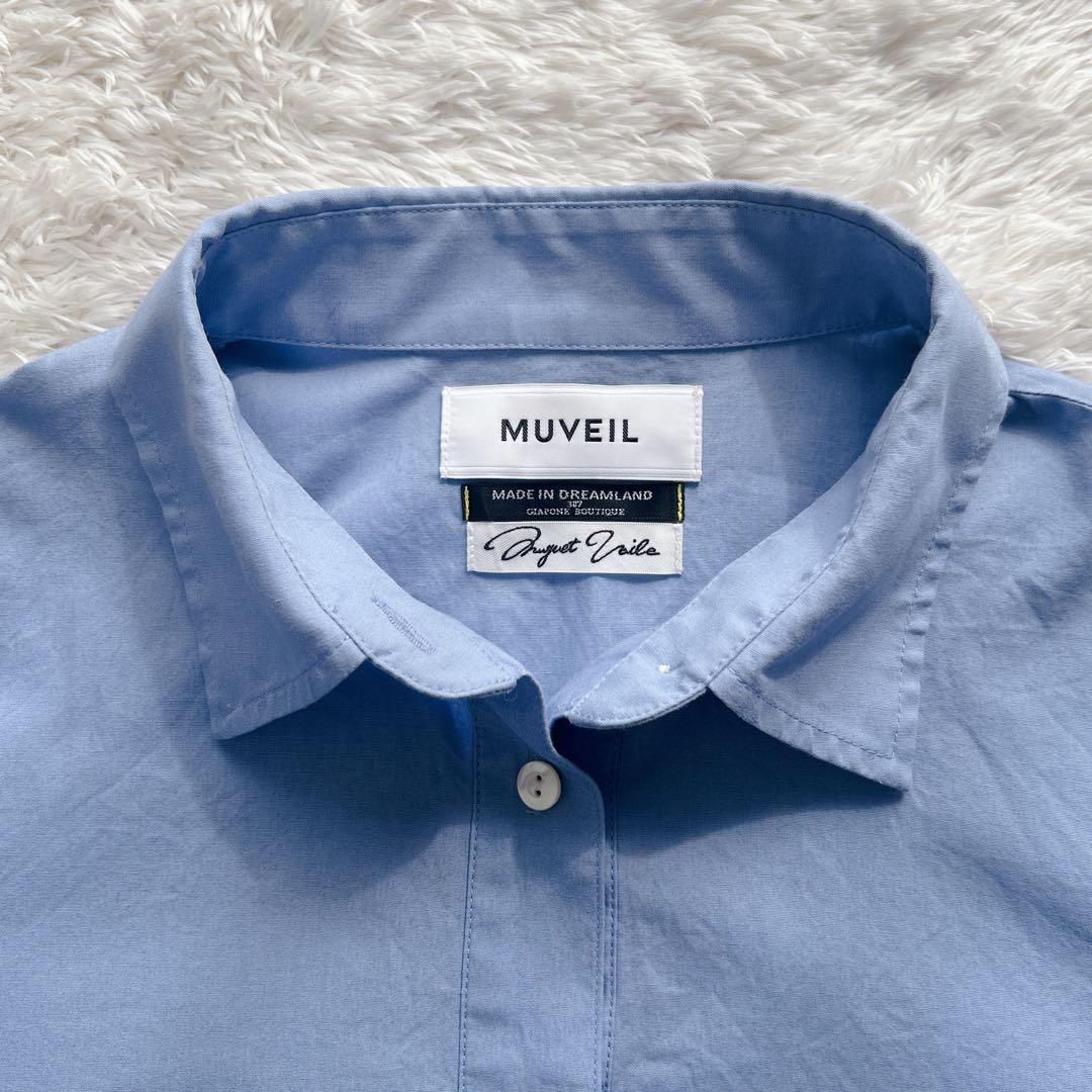 MUVEIL ミュベール バックフリルブラウス サックスブルー 38 M
