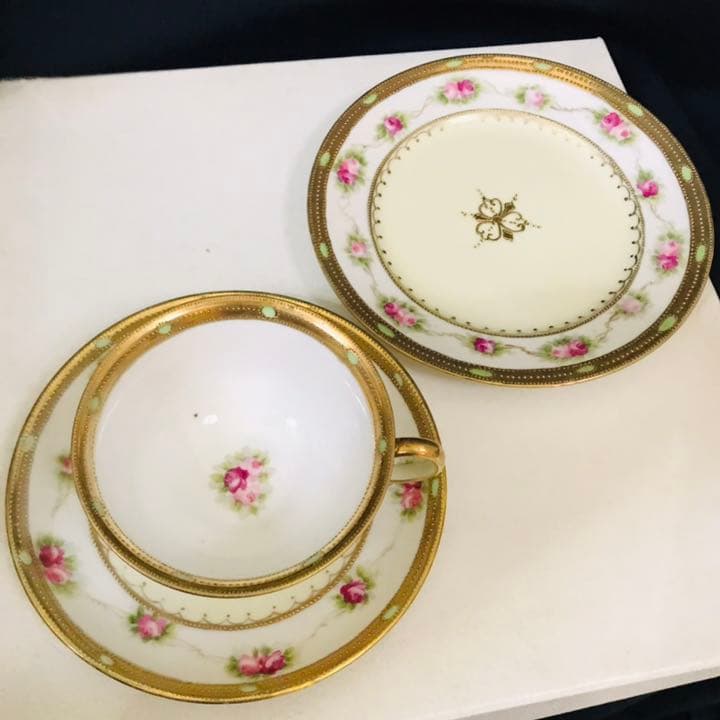 オールドノリタケ  薔薇　金盛　ビジュー