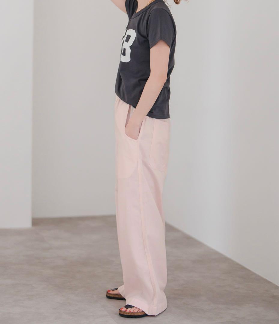 スピックアンドスパン完売ピンク ギャザーチノパンツ38 未使用