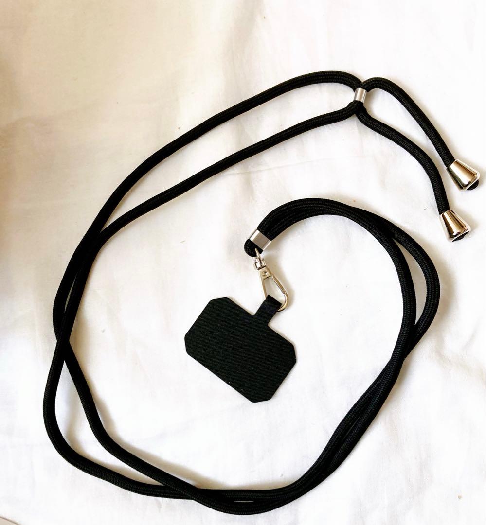 最終値下げです✨ネックストラップスマホ ストラップ 肩掛け/斜め掛け　ブラック