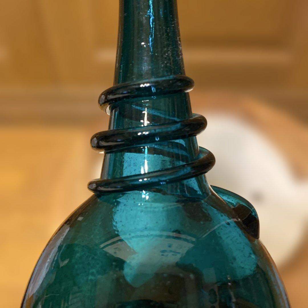 [まーる]倉敷ガラス　小谷真三　青巻付瓶　小瓶