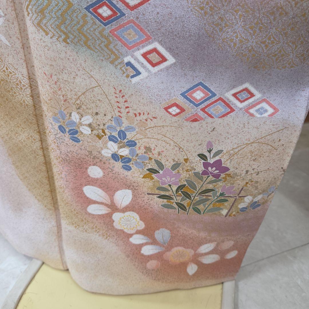 訪問着4点フルセット、着物、袋帯、帯締め、帯揚げ トールサイズ対応