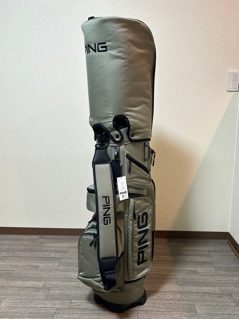 PING 自立式キャディバッグ　未使用品　10ポケットで収納力抜群！カーキ