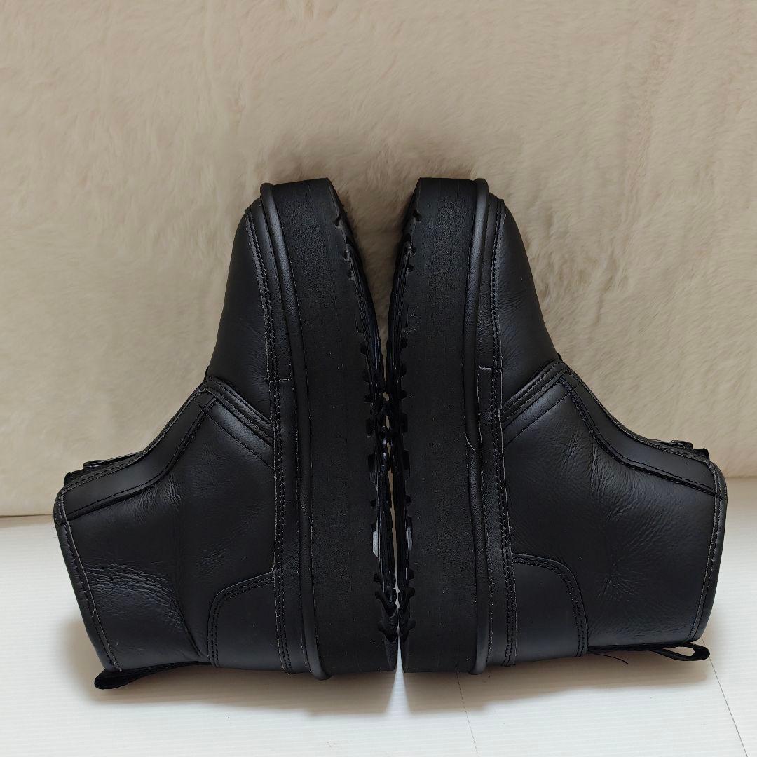 未使用級✨アグ　オールブラック　ムートンブーツ　厚底　フロントジップ 23cm