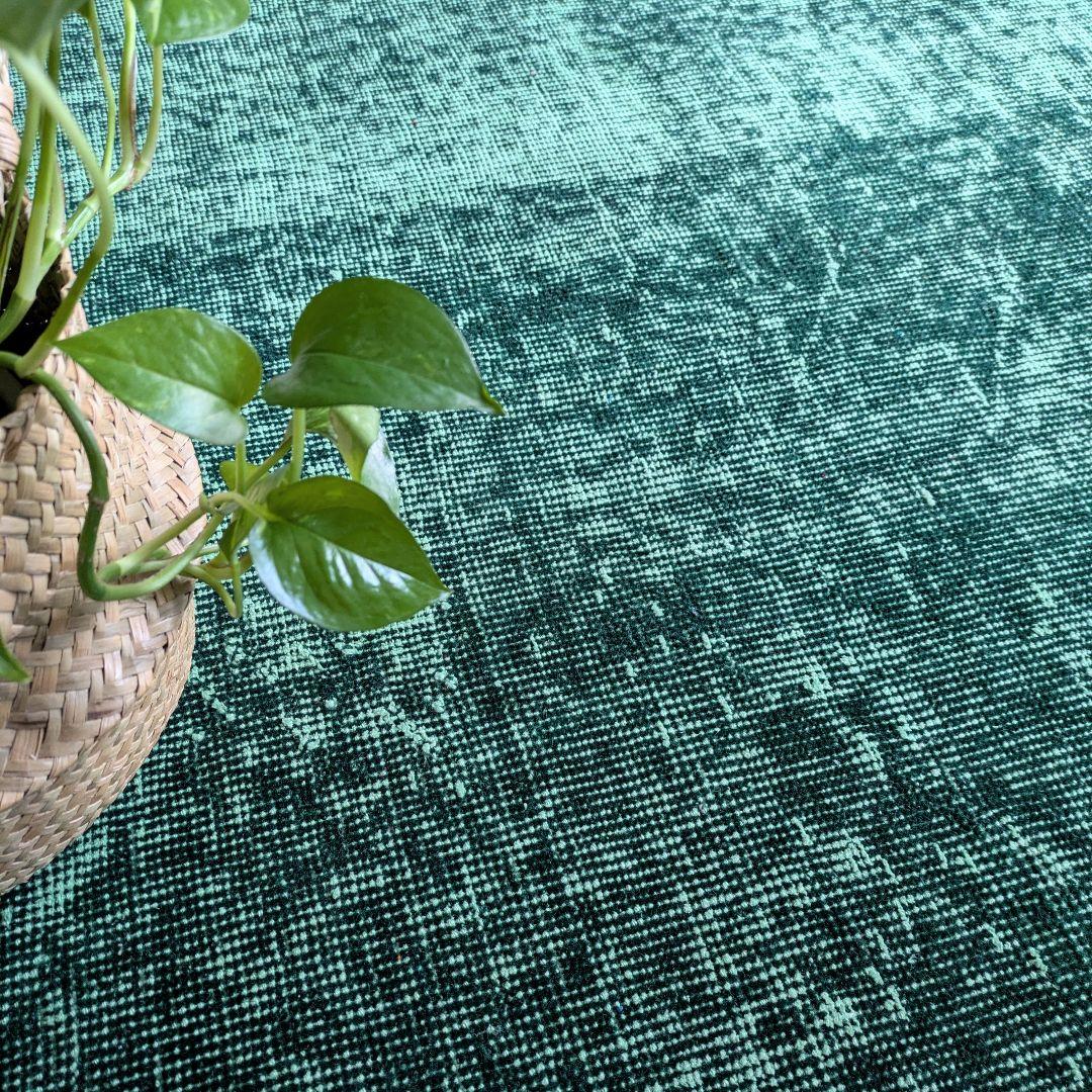 85×197 グリーンワンカラーオーバーダイ　トルコヴィンテージラグ